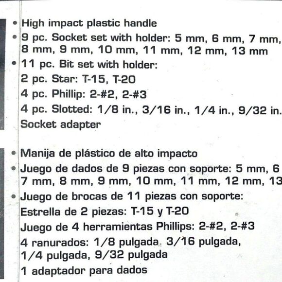 T-bar Driver Set . 21 Piece . Task Force ......... New in Package - Picture 4 of 4